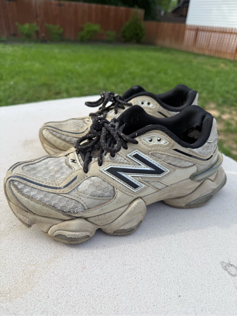 New Balance Women's Beige and Black Sneakers